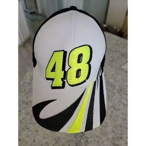 Hendrick 48 Hat Racing Adult Size‎ Black White Adjustable Hat Cap Nascar